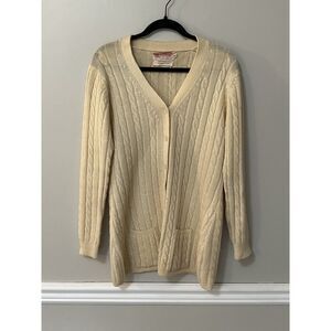 Vintage Evan Picone‎ Women's Button Down Cardigan Sweater Wool Size 38